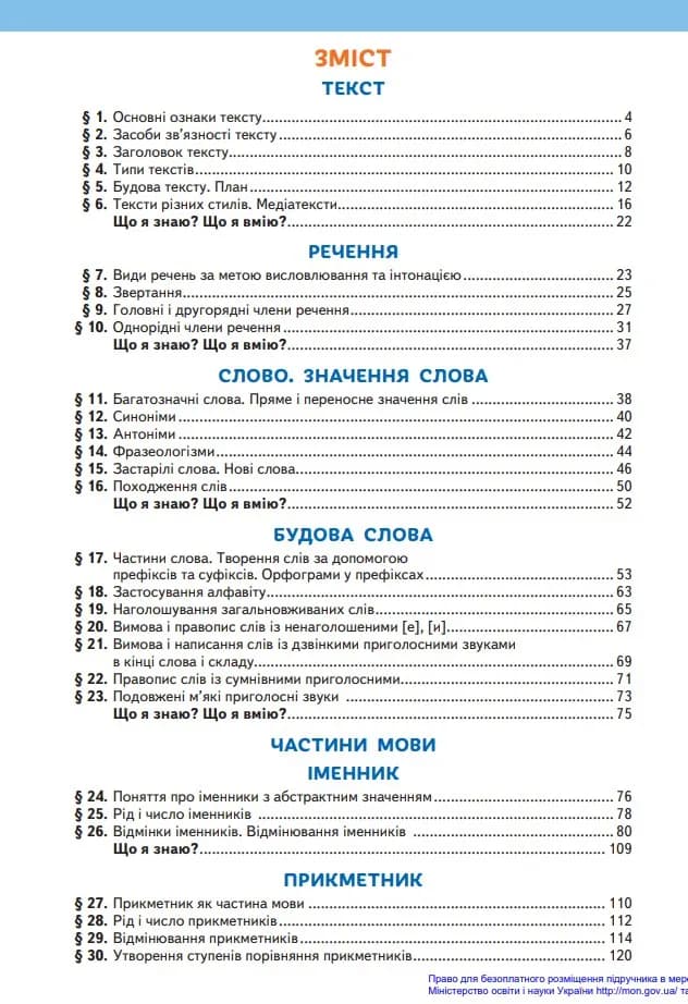 Підручник Українська мова та читання 4 клас Частина 1 — мініатюра 2